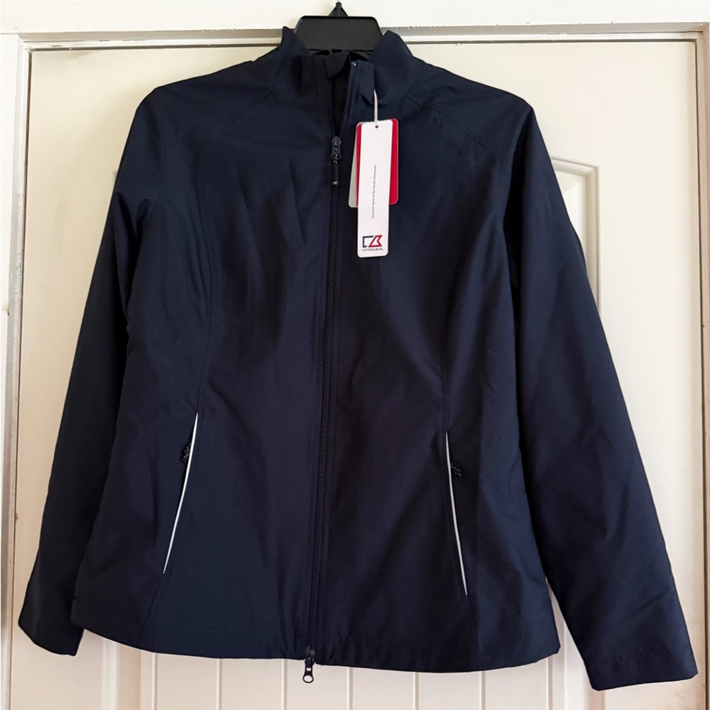 New Women's  cutter & buck weather tech Navy Jacket